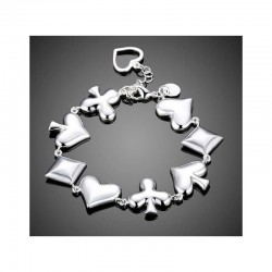Pulsera chapada plata con dijes de póker