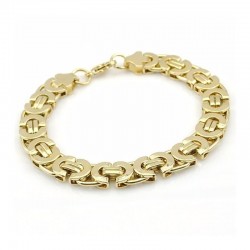 Brazalete hombre acero oro 14k diseño cadena numantina