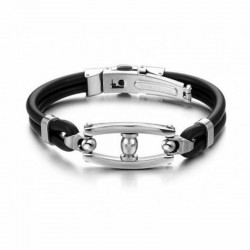 Pulsera moderna acero inoxidable y goma