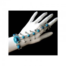 Brazalete odalisca con piedras turquesa