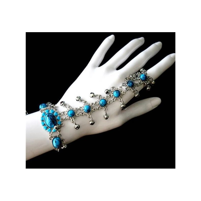 Brazalete odalisca con piedras turquesa