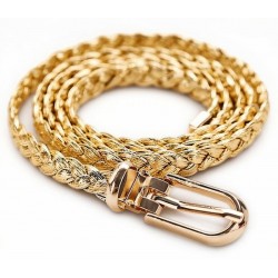 Cinturón trenzado dorado de...