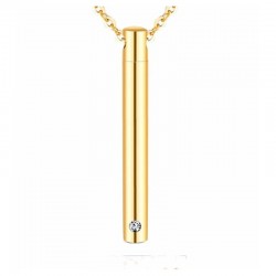 Collar de acero con colgante tipo urna funeraria