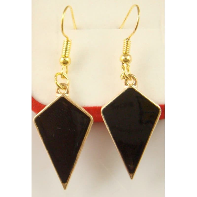 Pendientes esmaltados con forma de romboide