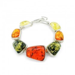 Pulsera de ámbar multicolor