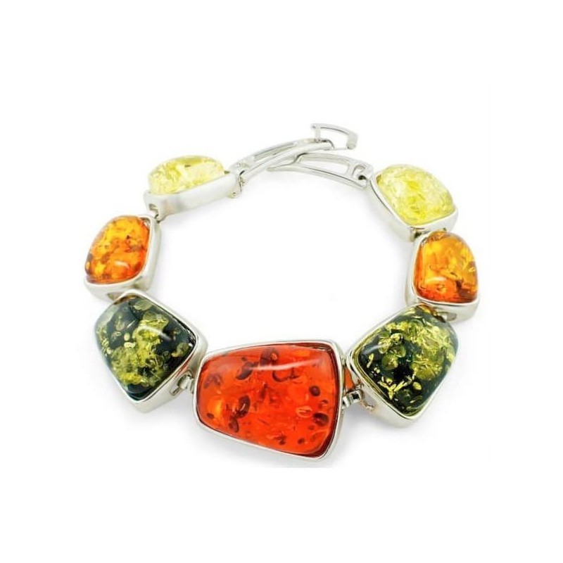 Pulsera de ámbar multicolor