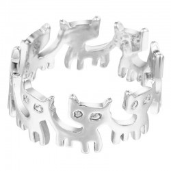 Anillo con gatos para niñas en talla 12