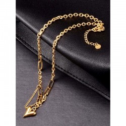 Collar dorado con colgante de titanio para mujer