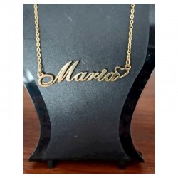 Collar con el nombre María en acero inoxidable acabado oro 14k