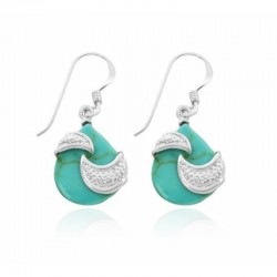 Pendientes de plata de ley 925 con piedras turquesa natural
