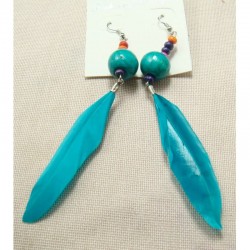 Pendientes de mujer La Pluma de 12,5 cm con pluma natural y baño de plata