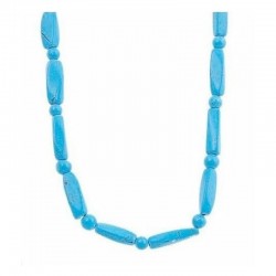 Collar largo con cuentas de piedra natural turquesa de distintos tamaños