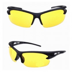 Gafas deportivas para ciclista, color negro y amarillo, con protección UV y ajuste ergonómico