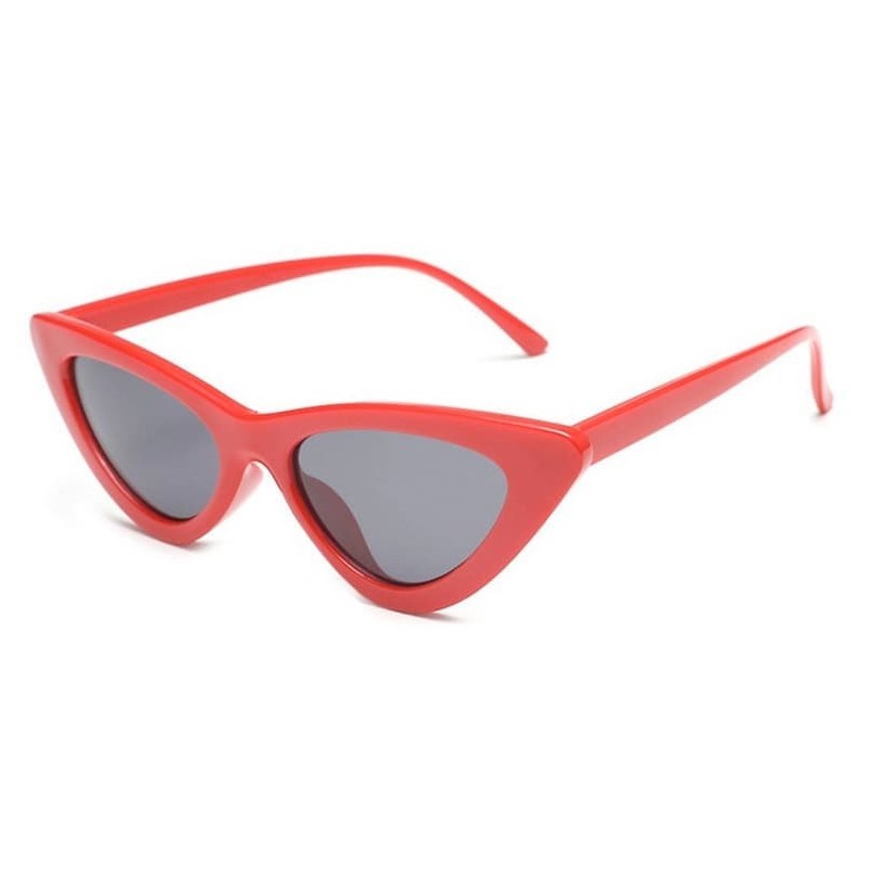 Gafas de sol para mujer estilo ojo de gato, montura negra de diseño retro, lentes oscuras con protección UV