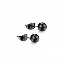 Pendientes pequeños de acero inoxidable con forma de esfera lisa de 5 mm