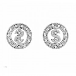 Pendientes de plata de primera ley 925 engastados con circonias blancas de alta calidad para mujer.