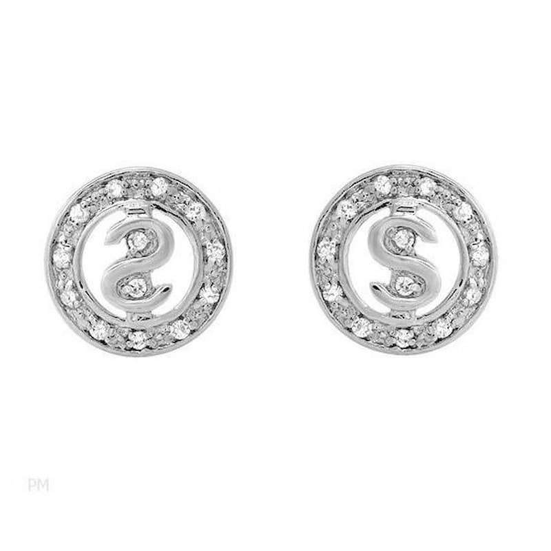 Pendientes de plata de primera ley 925 engastados con circonias blancas de alta calidad para mujer.