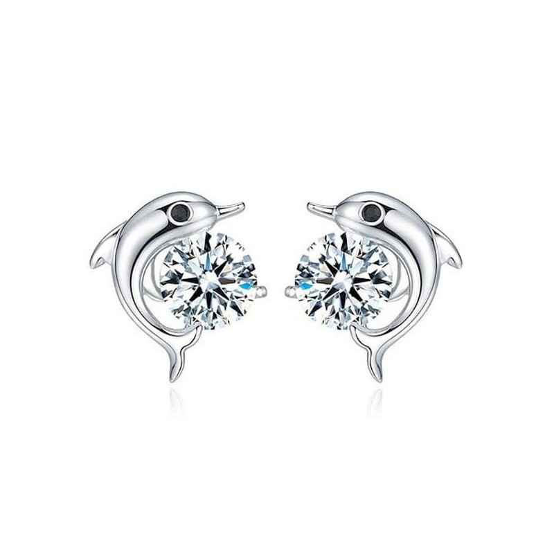 Pendientes para mujer con baño de oro blanco de alta calidad, diseño brillante y sofisticado.