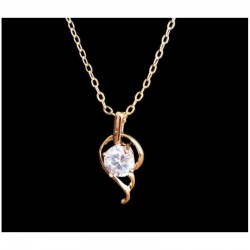 Gargantilla de acero inoxidable con colgante de piedra de cristal transparente tipo diamante.