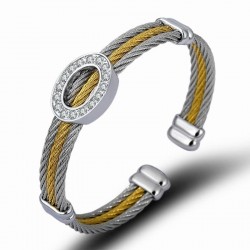 Pulsera de diseño multihilo fabricada en alambre de acero inoxidable de alta resistencia.