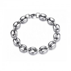 Pulsera de eslabones diseño calabrote para mujer disponible en acabado dorado y plateado.