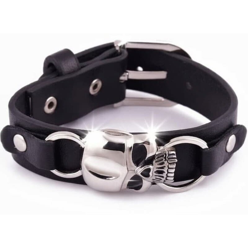 pulsera-de-cuero-punk-hombre-brazalete-rock-acero-envejecido