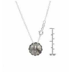 Exquisito Collar de Plata de Ley 925 con Colgante Engastado con Deslumbrantes Marcasitas Brillantes