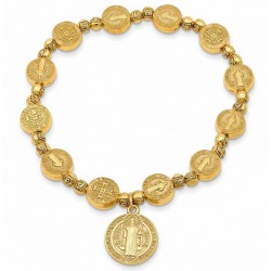 pulsera rosario dorado San Benito