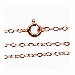 Cadena para mujer fabricada con acabado de oro rosa Gold Filled de 14 quilates, longitud de 60 cm y diseño inalterable.