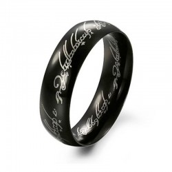 Anillo de titanio en color negro con acabado mate y diseño ergonómico de banda lisa.