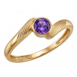 Pulsera con gran piedra de color azul y acabado en oro 9k
