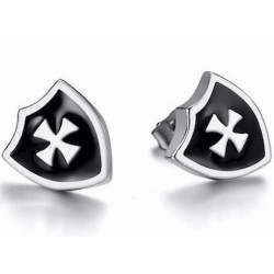 Pendientes con diseño de escudo templario