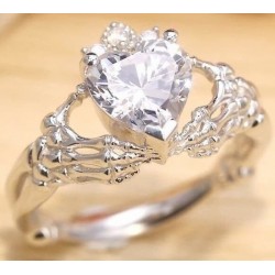 Anillo de compromiso plateado para mujer