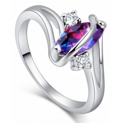 Anillo liso de mujer con baño de plata
