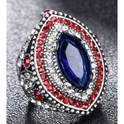 Anillo retro con piedras para mujer