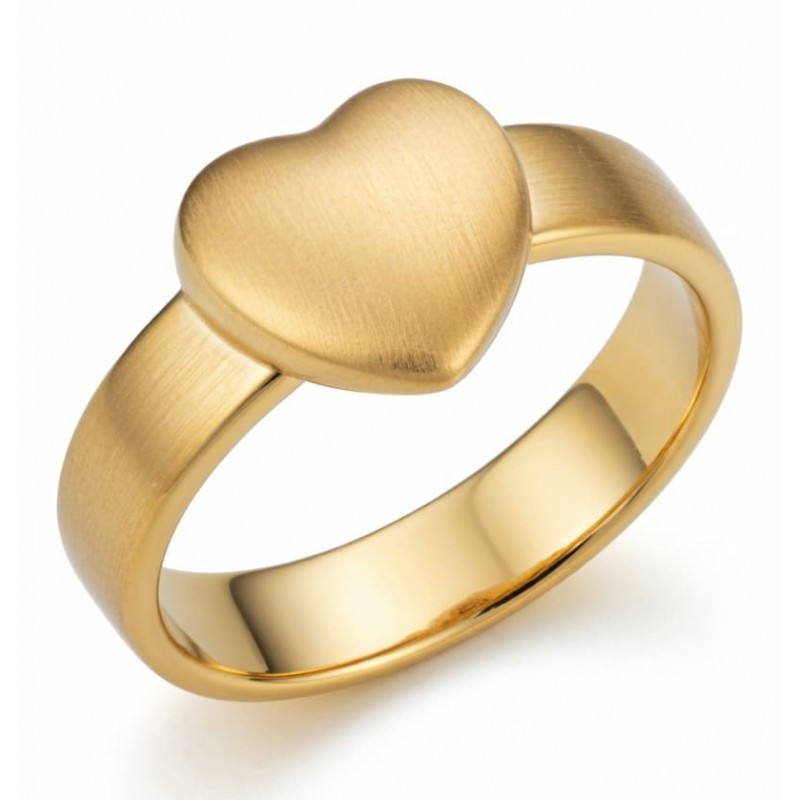 Anillo de acero inoxidable con corazon