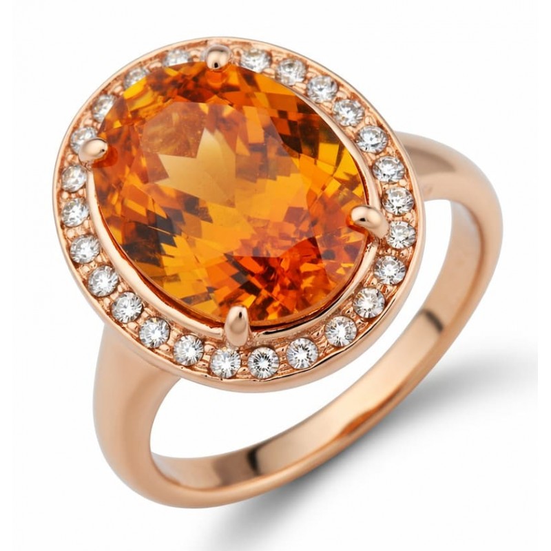 Anillo de acero inoxidable con una gran piedra