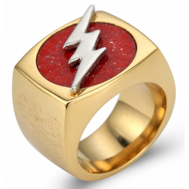 Anillo de acero inoxidable con baño de oro