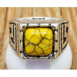 Anillo chapado en plata con diseño vintage