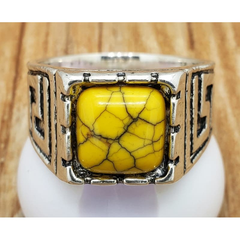 Anillo chapado en plata con diseño vintage