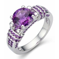 Anillo de mujer chapado en oro blanco
