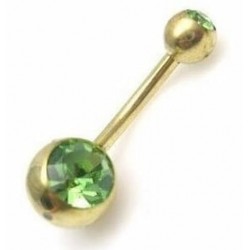 Piercing de acero inoxidable con baño de oro y cristales
