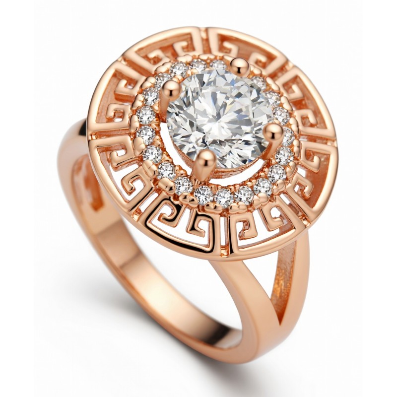 anillo de acero chapado en oro