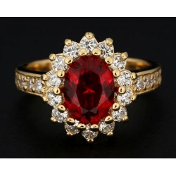 Anillo de mujer chapado en oro de 14 k