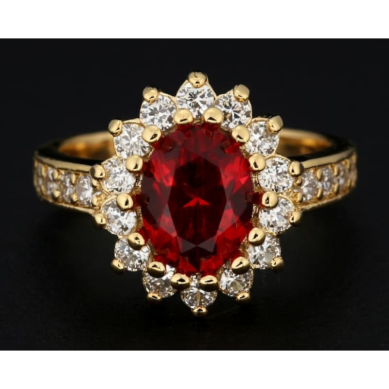 Anillo de mujer chapado en oro de 14 k