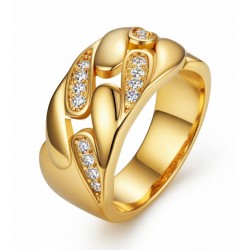 Anillo para mujer de acero inoxidable con baño de oro de 18k
