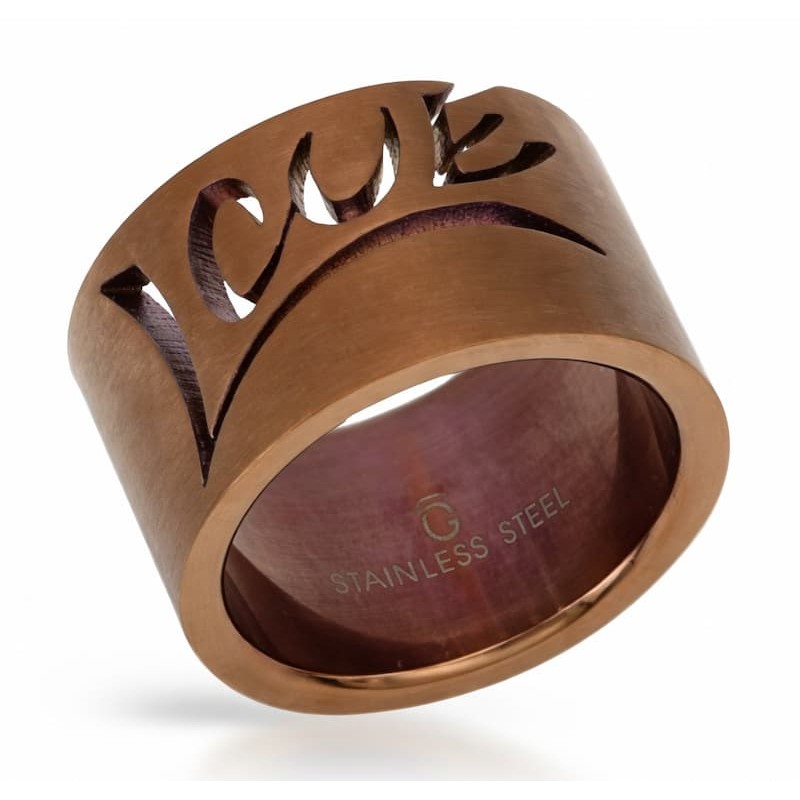Anillo ancho de acero inoxidable para mujer