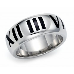 Anillo de acero inoxidable plateado para muje