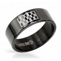 Anillo de color negro en acero inoxidable