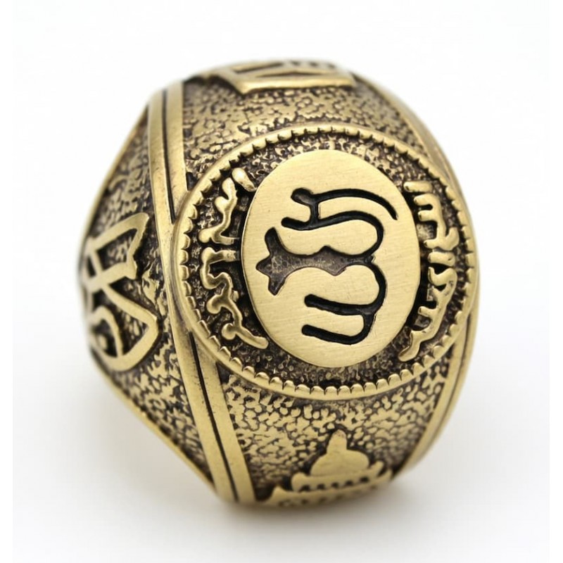 Anillo musulmán de acero dorado